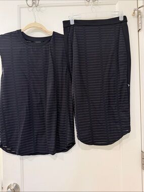 Twenty Black Sheer-Striped Two-Piece Set
